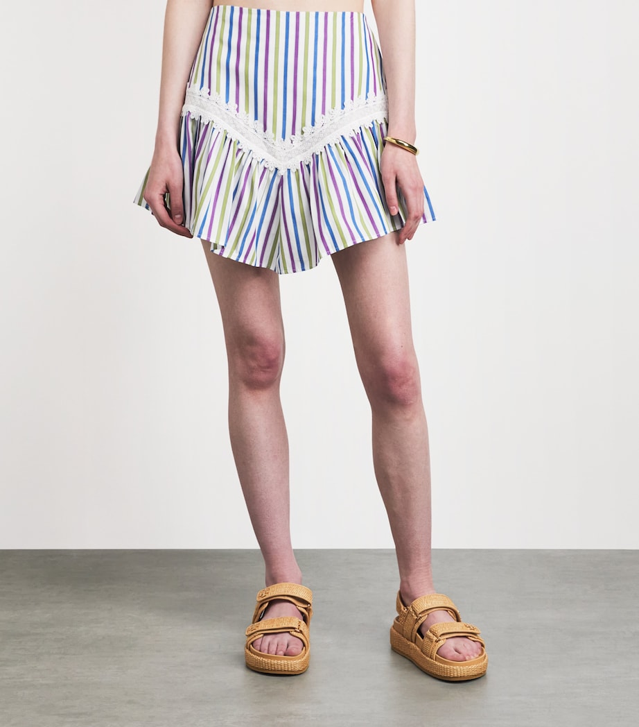 Claudie Pierlot Womens Cotton Mini Skirt Multicolored Image 4