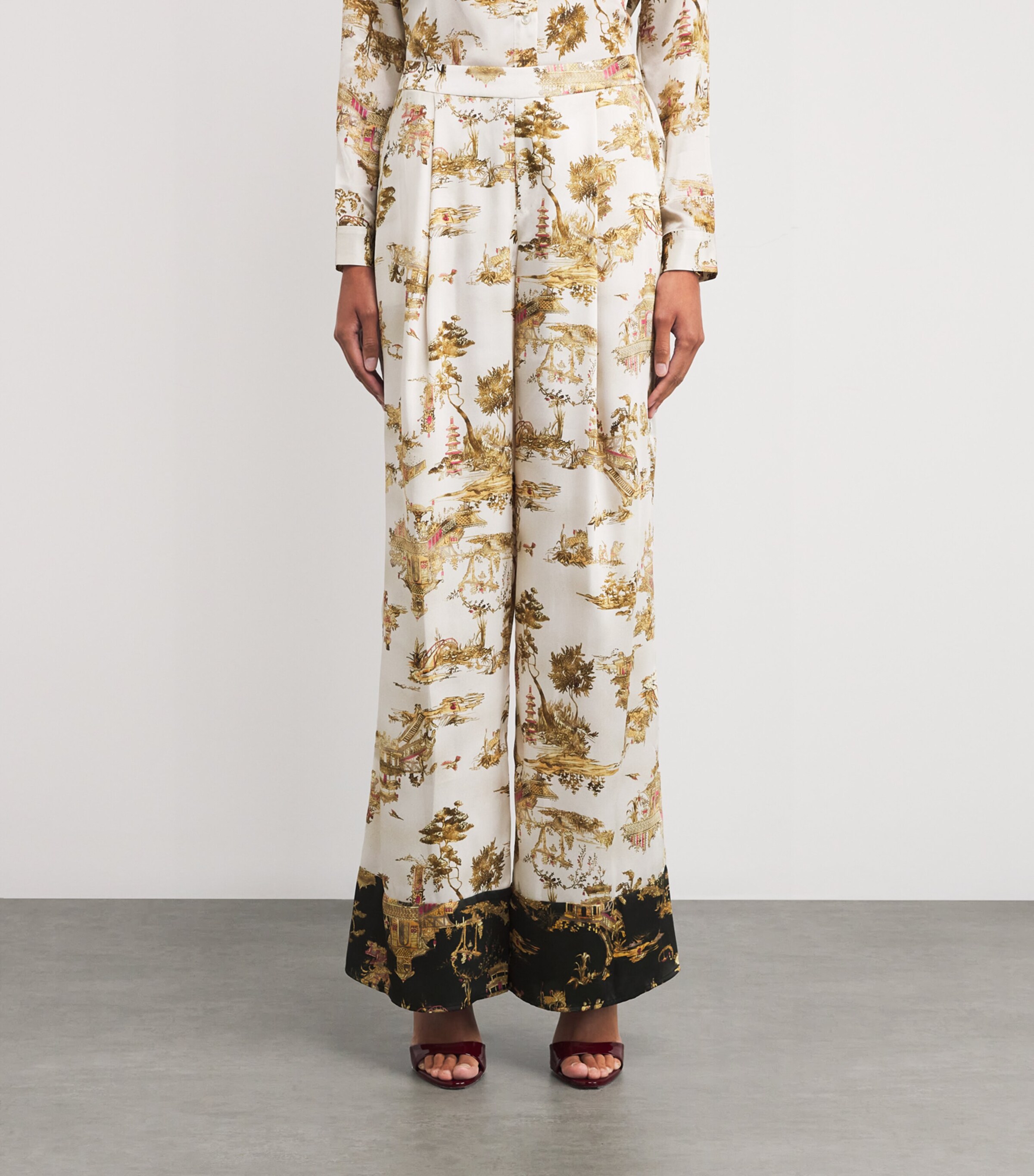 Pleated Tavia Wide-Leg Trousers EMCS ECR MLTI CHNSRI Image 3