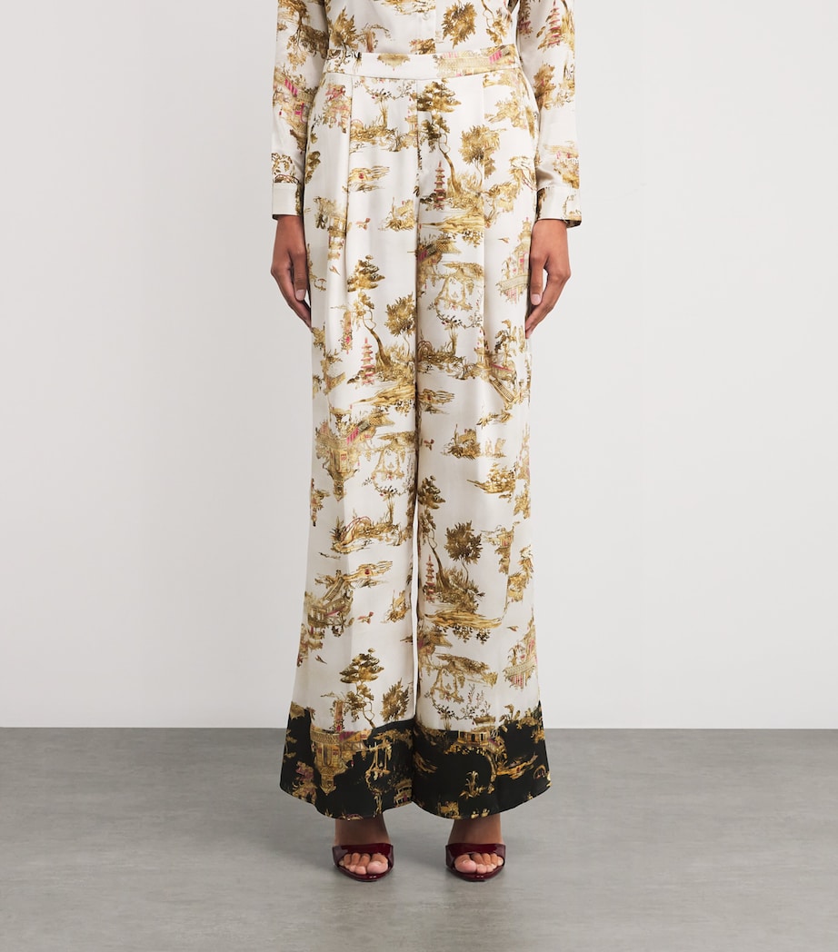 Pleated Tavia Wide-Leg Trousers EMCS ECR MLTI CHNSRI Image 3