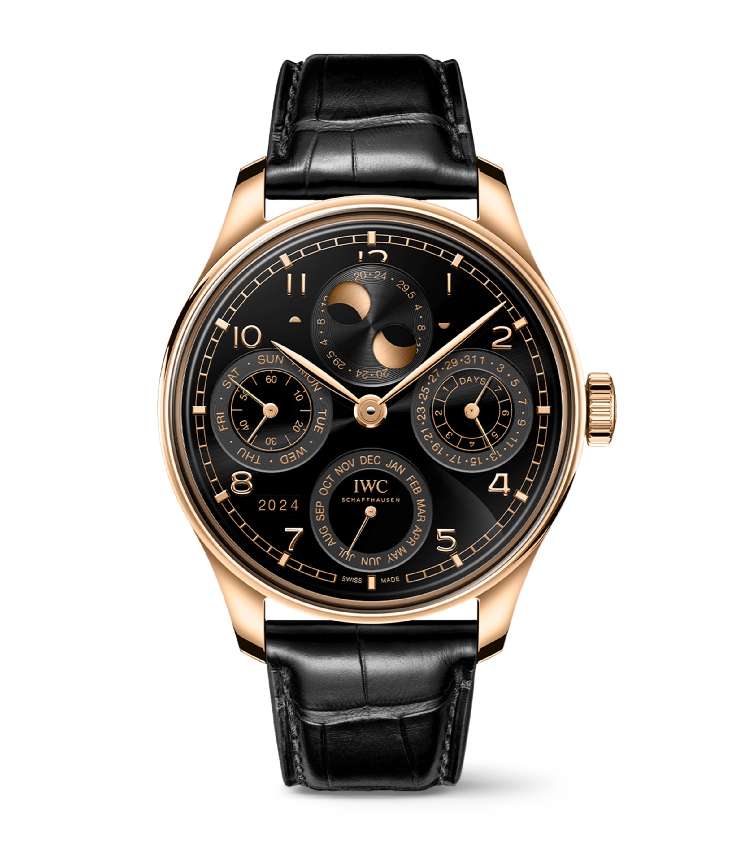 Rose Gold Portugieser Perpetual Calendar Watch 44mm BLACK Image 1