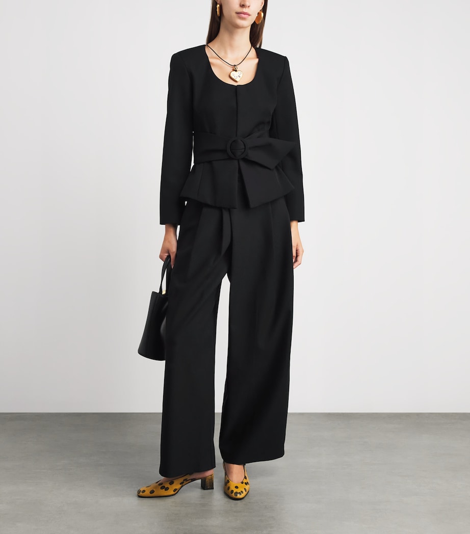 Jacquemus Womens Virgin Wool Fitted Miami Jacket Black Image 2