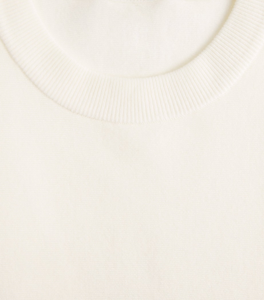 ME+EM Womens Stretch-Wool Ribbed T-Shirt Cream Image 6