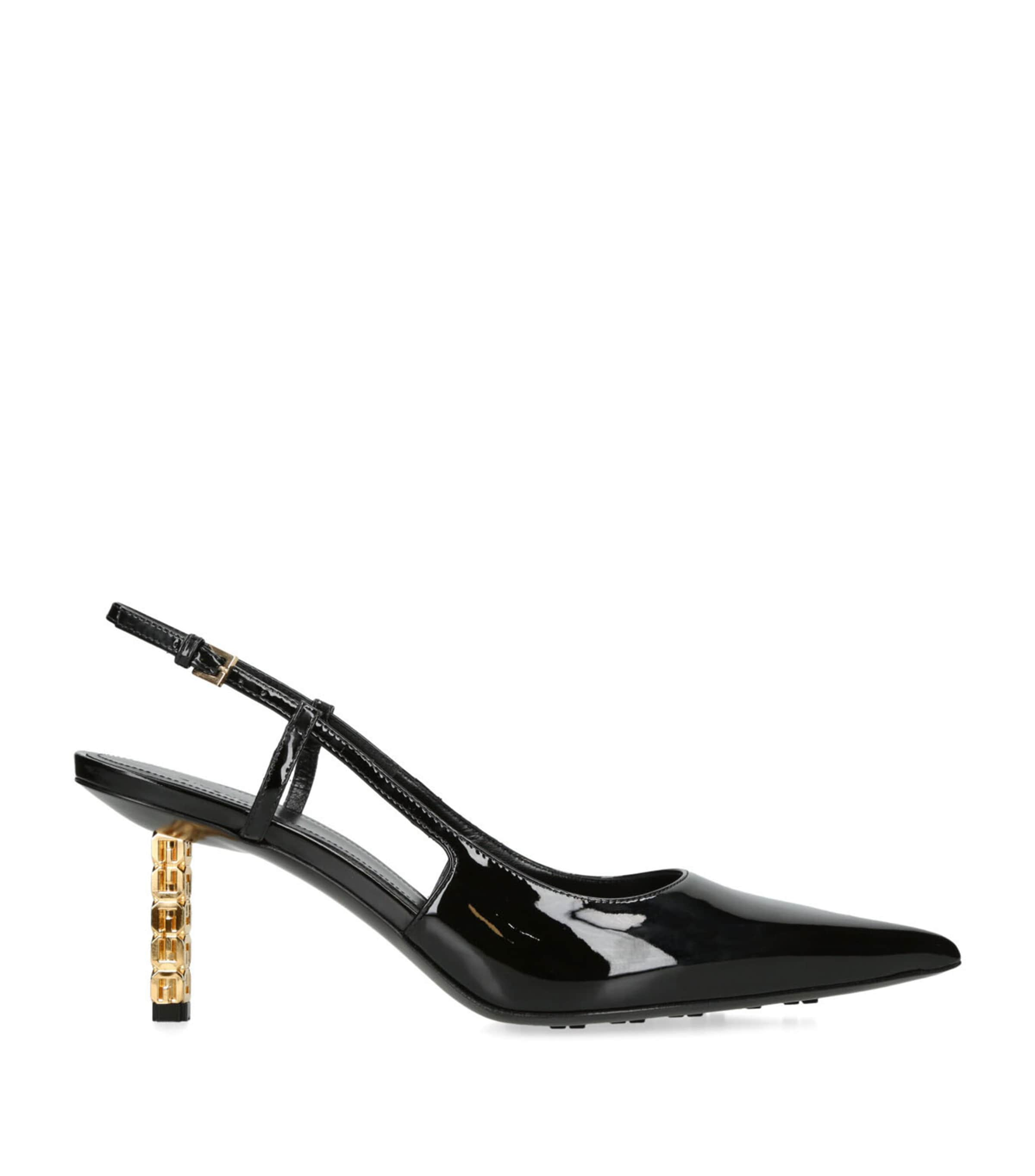 Givenchy Patent Leather G Cube Slingbacks 70 In Black