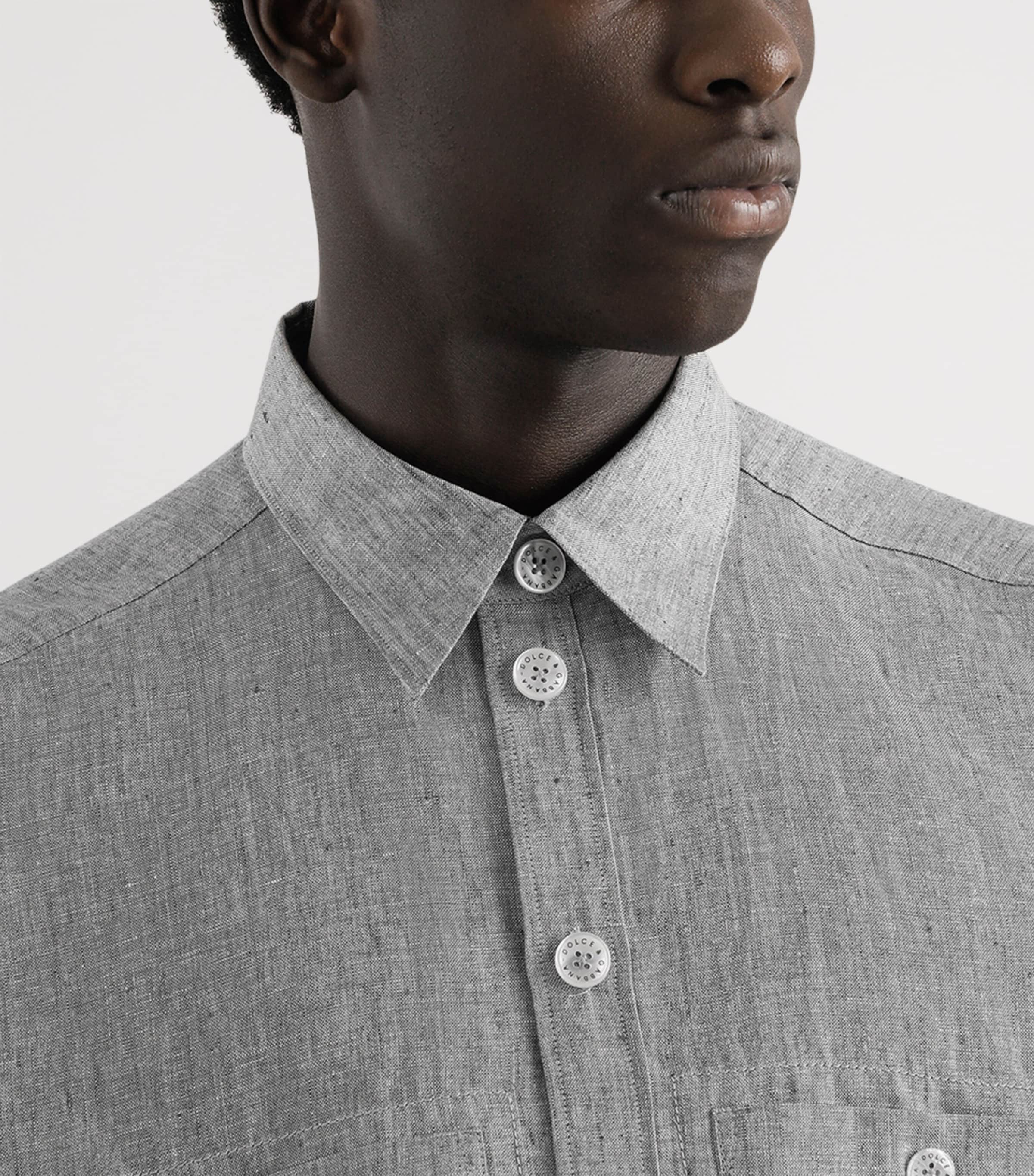 Linen Shirt S8290-MELANGE GREY Image 4