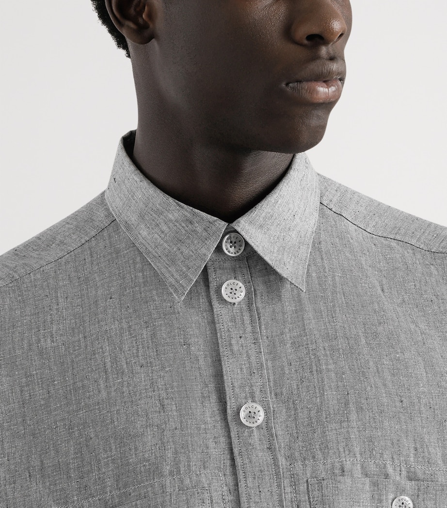 Linen Shirt S8290-MELANGE GREY Image 4