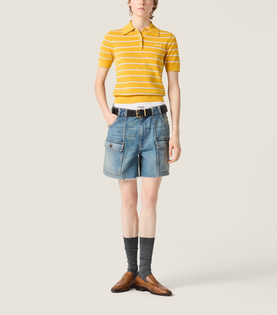 Miu Miu Womens Denim Bermuda Shorts Image 2