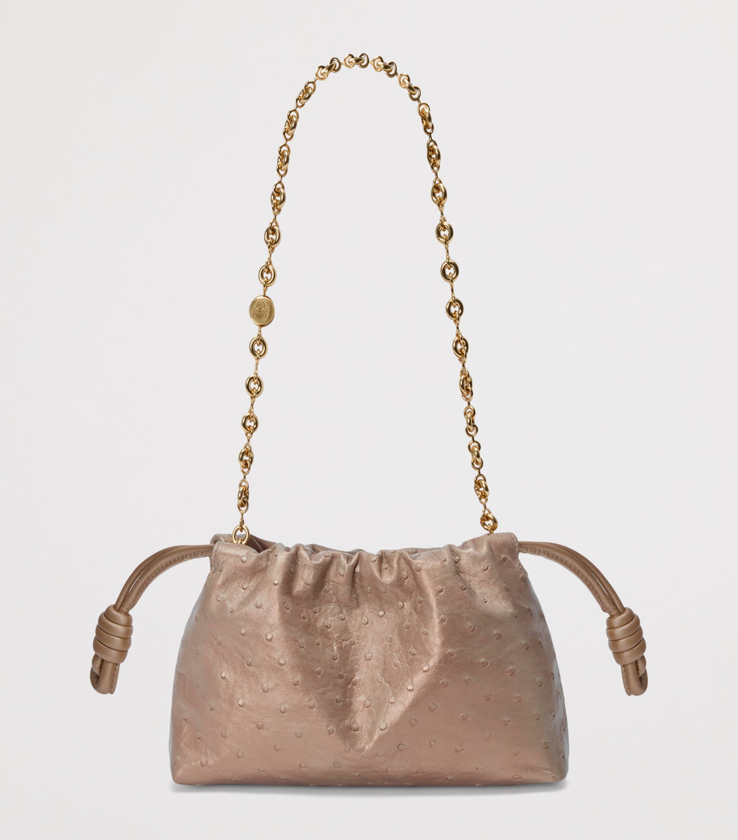 Mini Leather Flamenco Clutch Bag IVORY Image 8