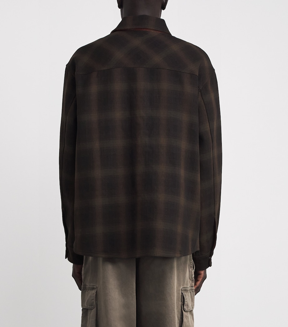 Cotton Reversible Check Overshirt NERO Image 4