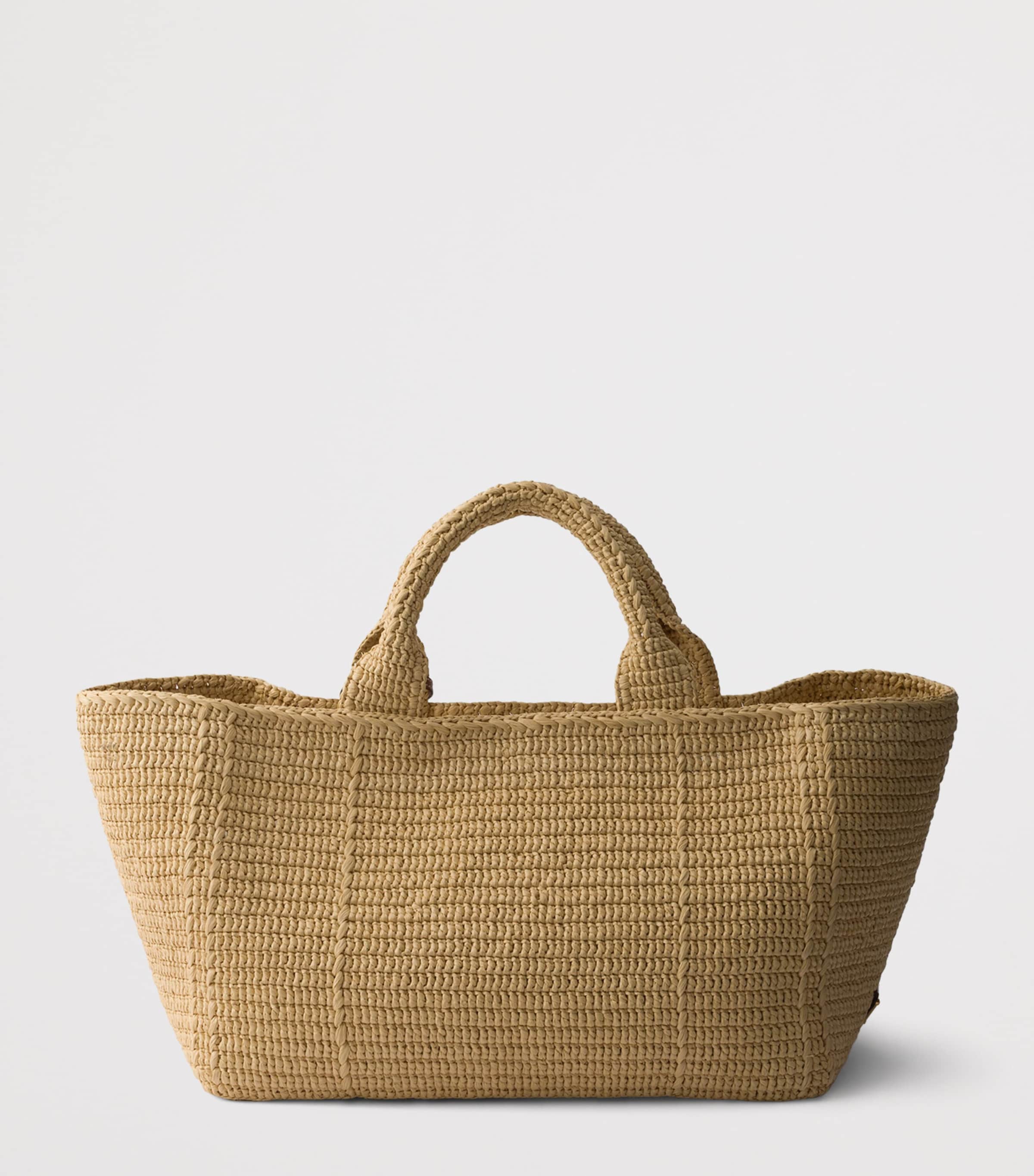 Prada Large Crochet Tote Bag Neutral Image 6