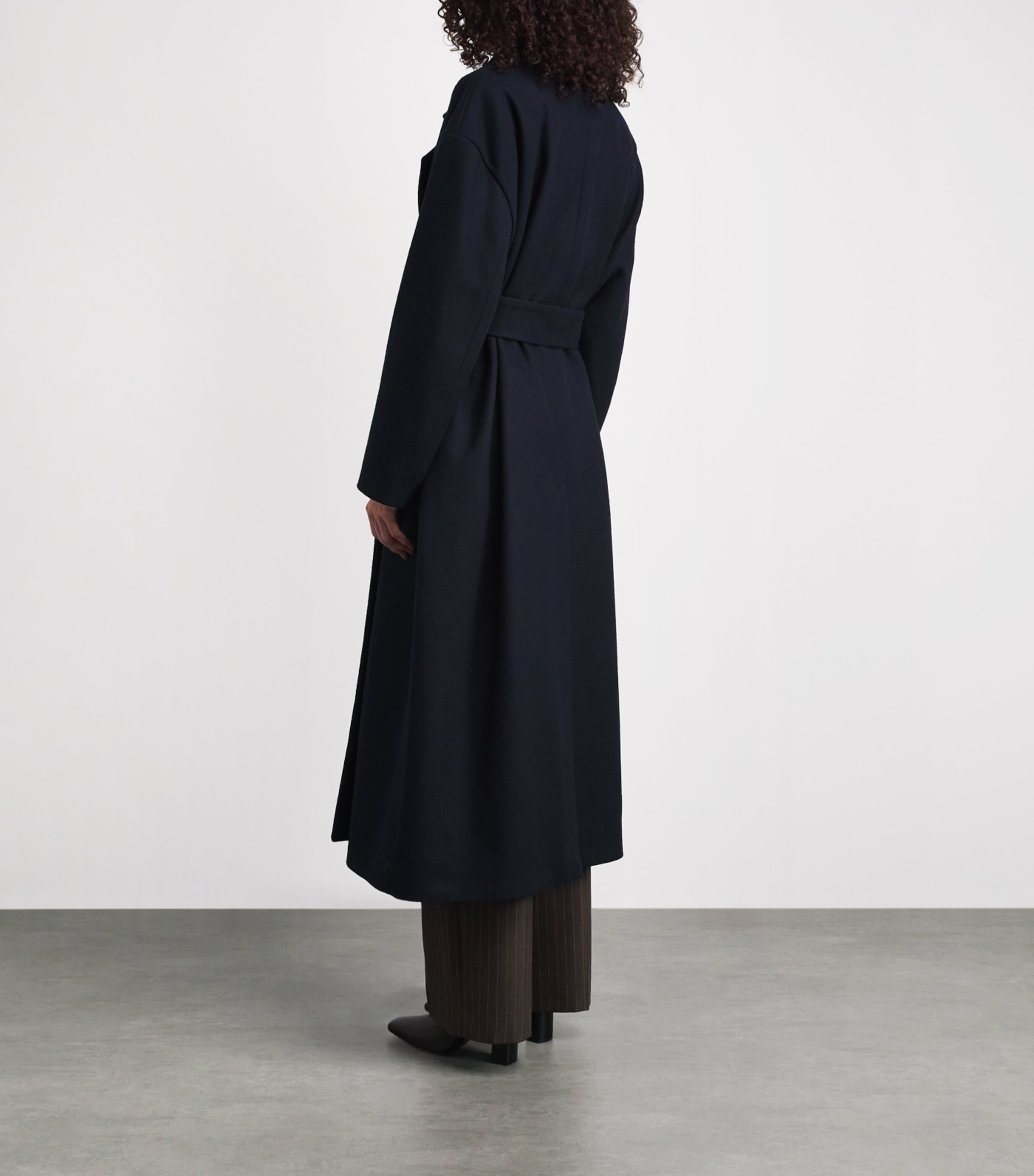 Laura Pitharas Navy Wool Grandad Wrap Coat | Harrods SG