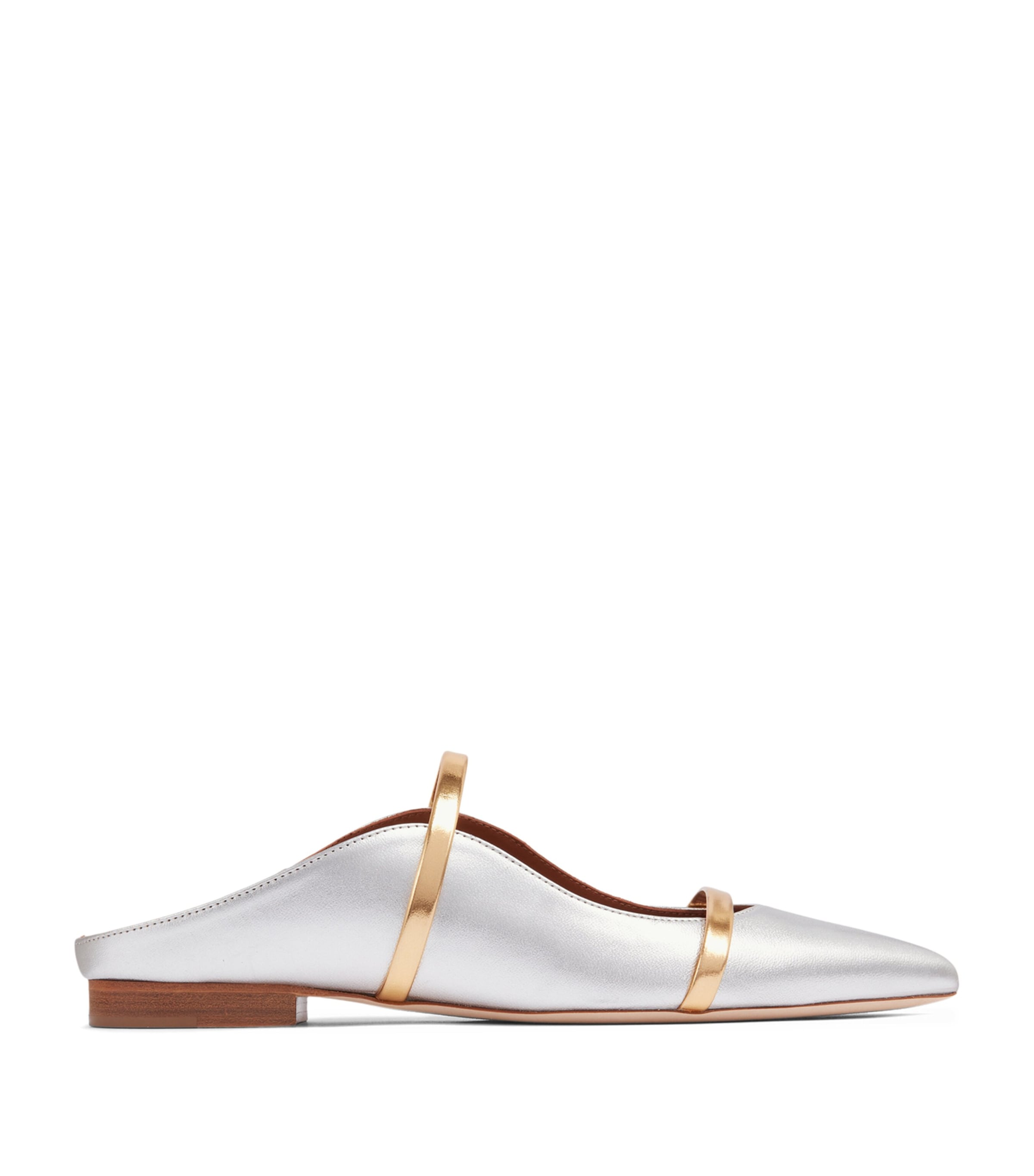 Malone Souliers Metallic Leather Maureen Mules Silver Image 1
