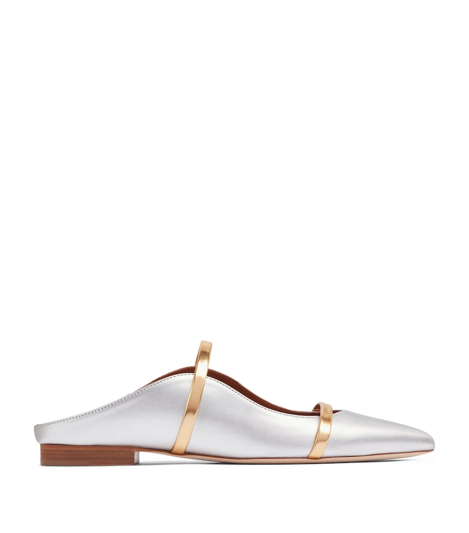 Malone Souliers Metallic Leather Maureen Mules Silver Image 1