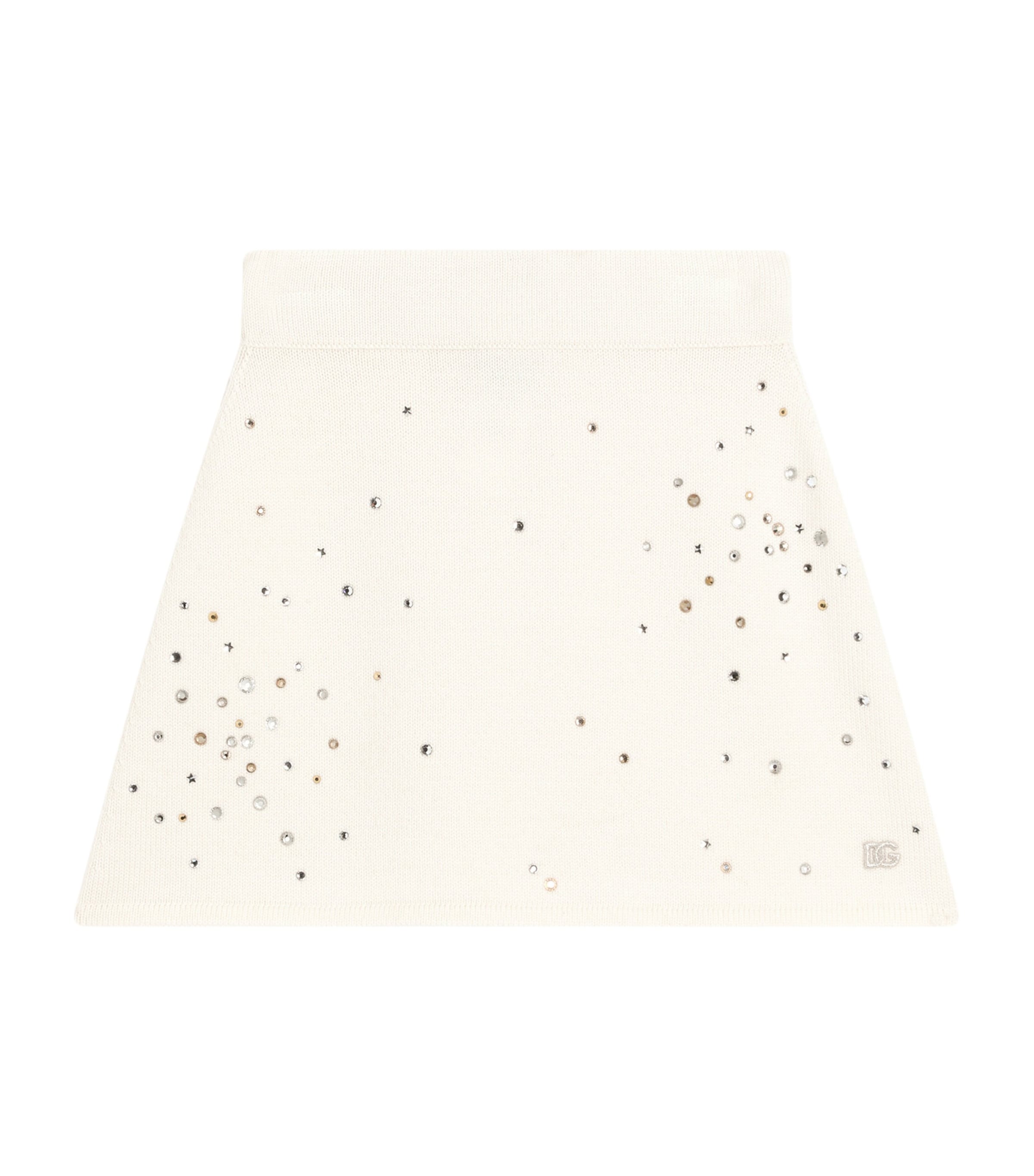 Dolce&Gabbana Kids Rhinestone-Embellished Skirt (8-12+ Years) Ivory Image 1