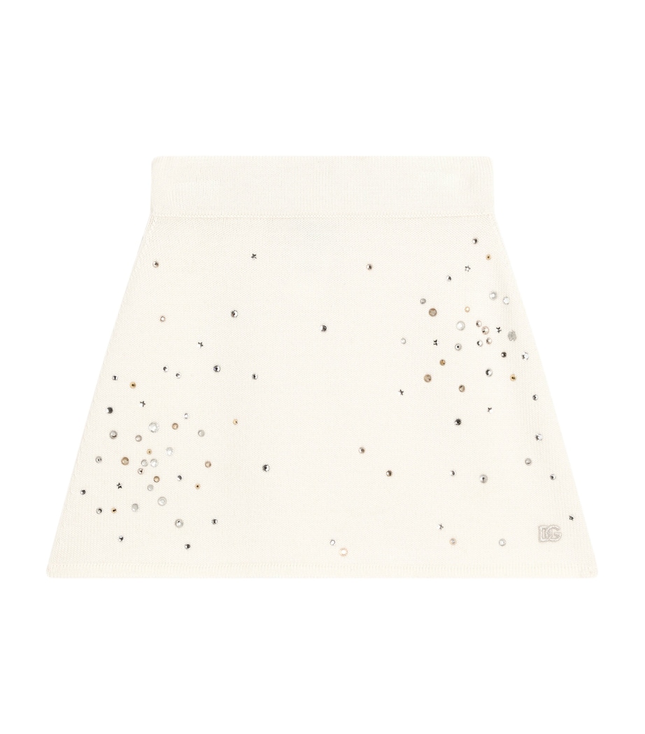 Dolce&Gabbana Kids Rhinestone-Embellished Skirt (8-12+ Years) Ivory Image 1