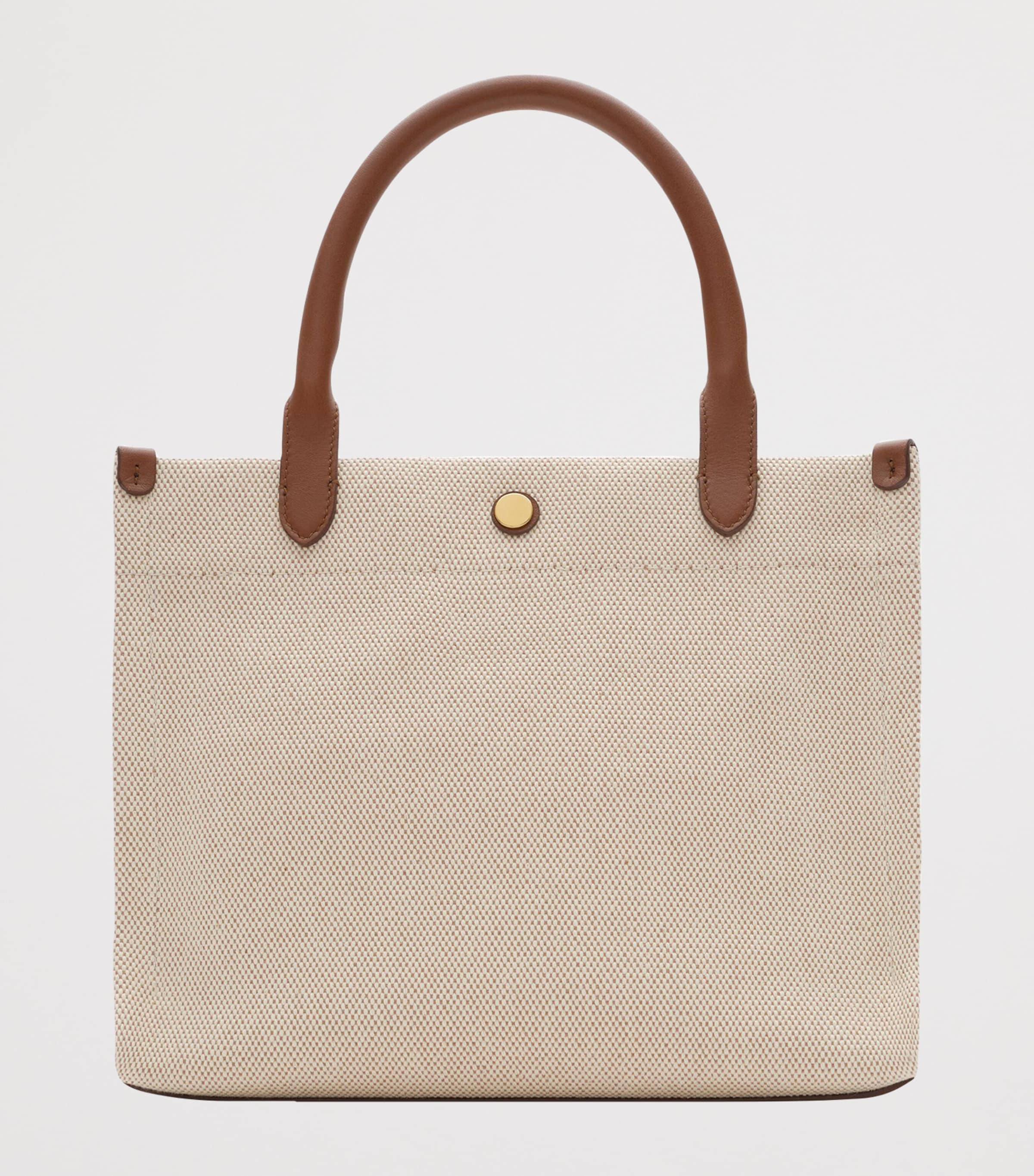 Burberry Mini Canvas Clovelly Bag Natural Image 5