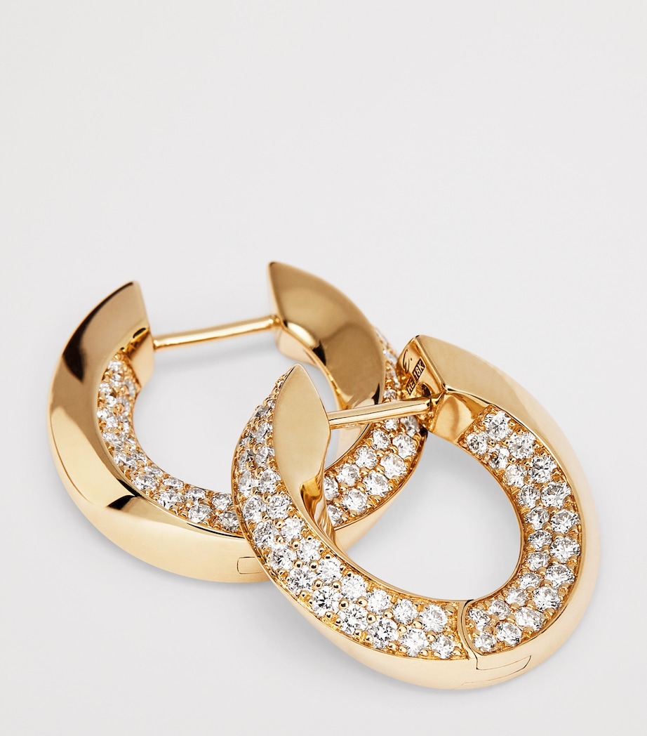 Medium Yellow Gold and Diamond Aurea Spira Creoles Earrings YELLOW GOLD Image 6