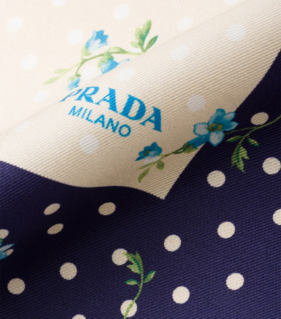 Prada Silk Twill Printed Scarf Neutral Image 3
