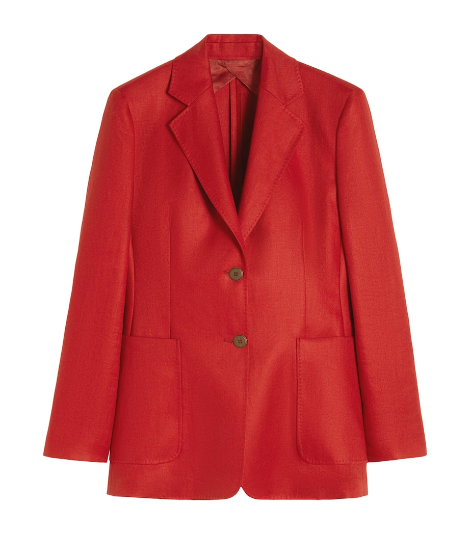 Max Mara Womens Linen Blazer Red Image 1