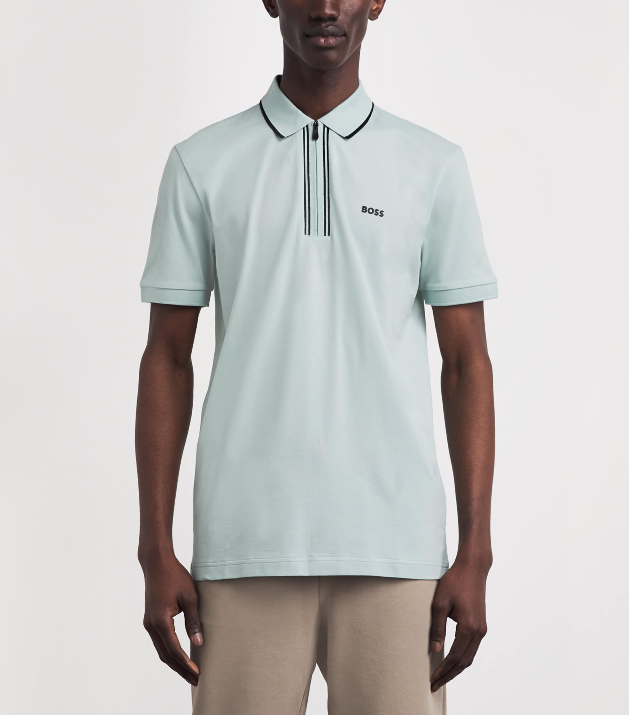 BOSS Mens Stretch-Cotton Logo Polo Shirt Image 4