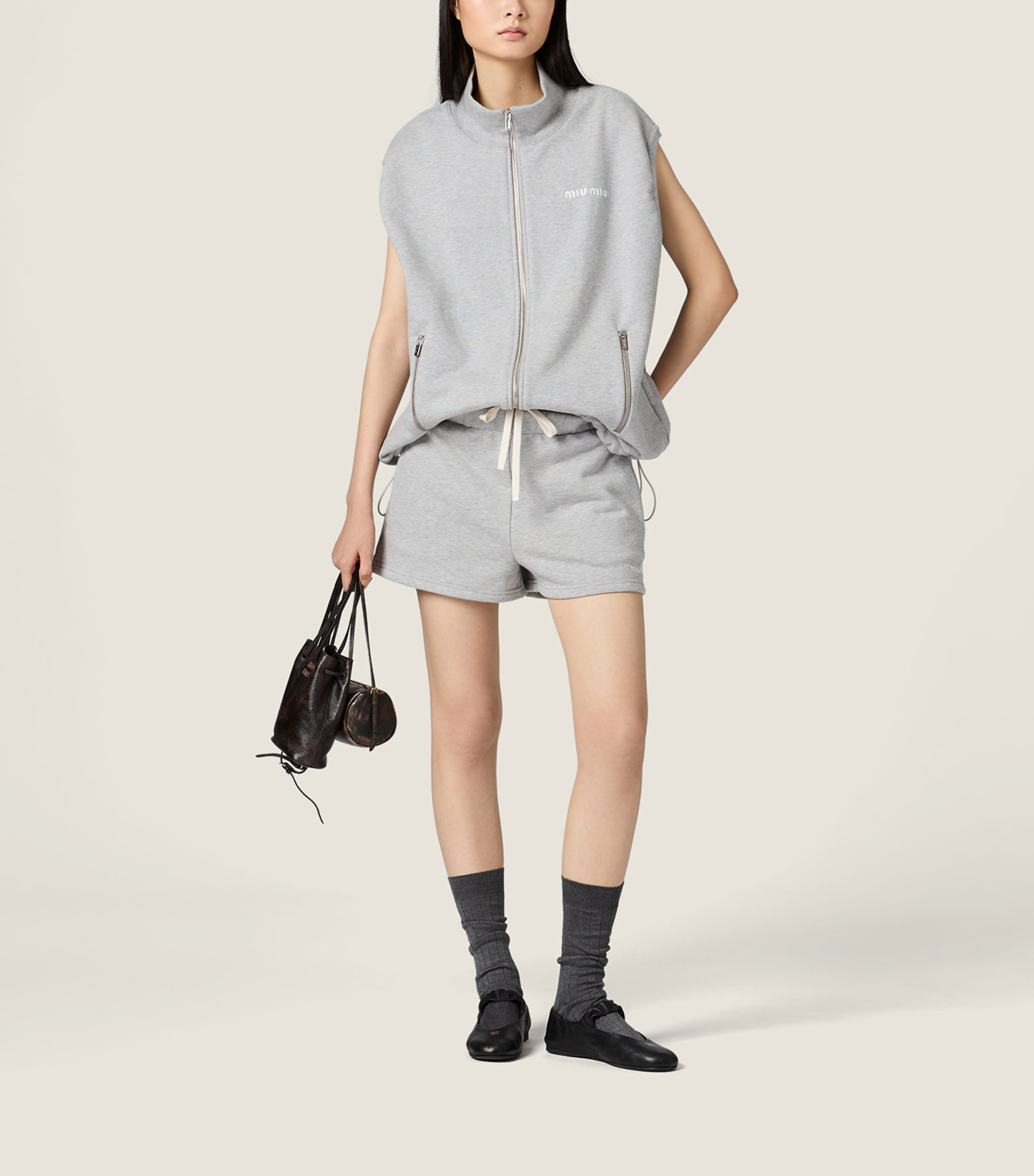 Miu Miu Womens Cotton Fleece Gilet Image 2