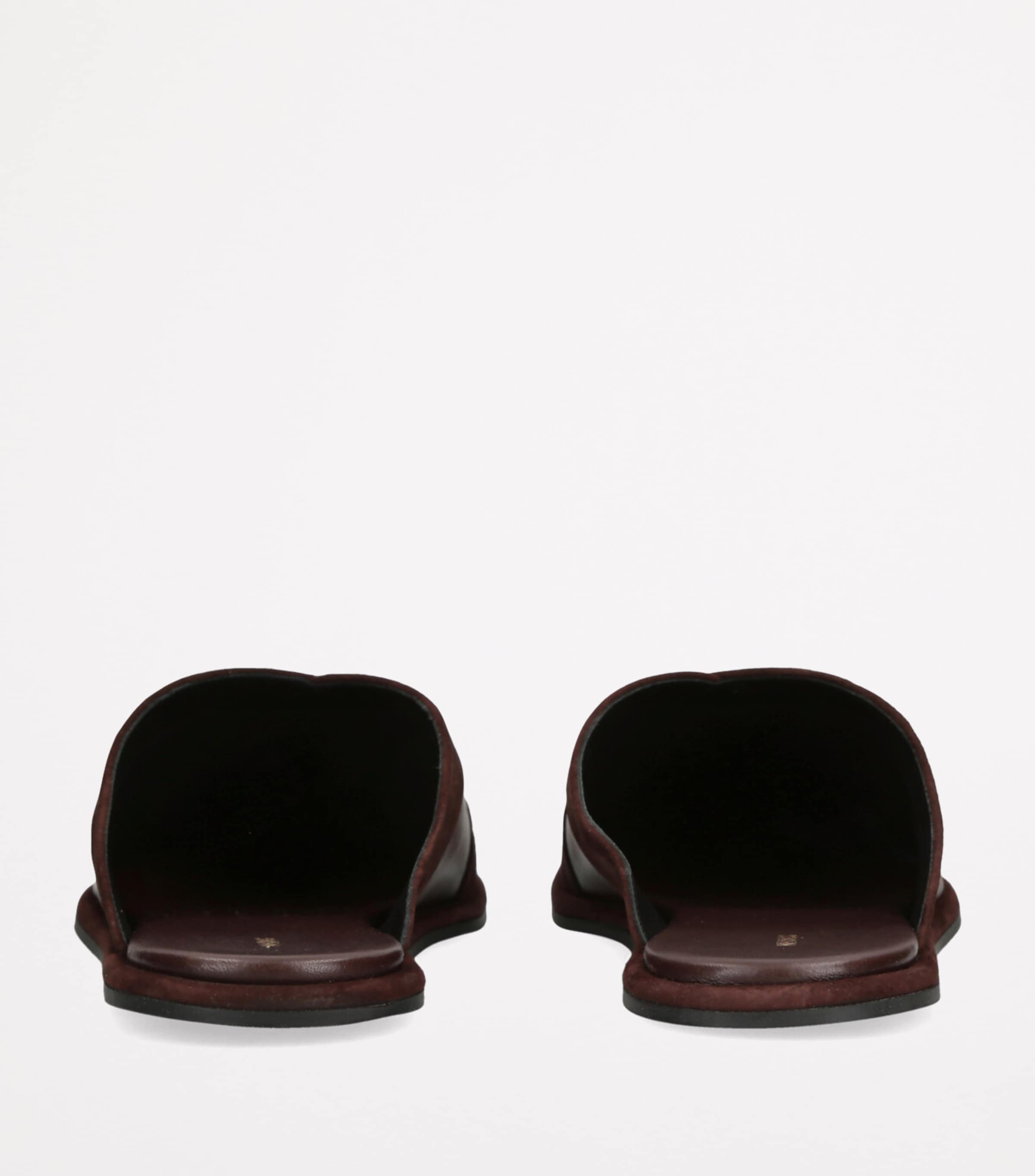 Leather Atik Slides DARK BROWN Image 3