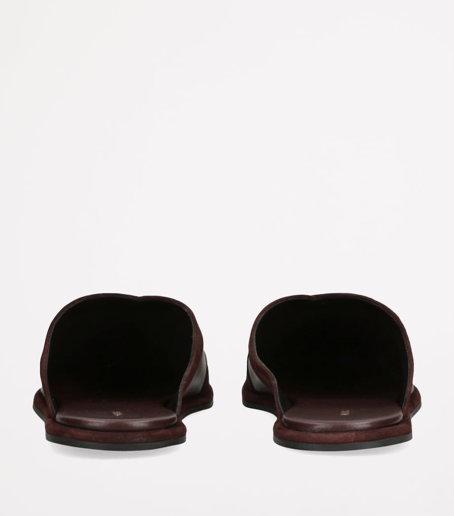 Leather Atik Slides DARK BROWN Image 3