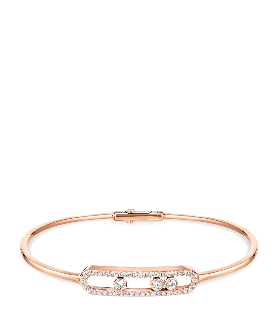 Messika Move Classique Pink Gold and Diamond Pavé Thin Bangle (0.56ct) Pink Gold Image 1