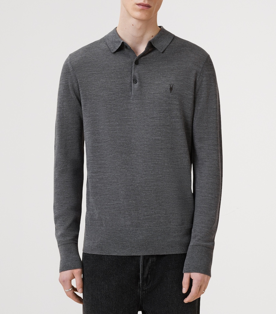 Merino Wool Mode Polo Shirt MONUMENT GREY Image 4