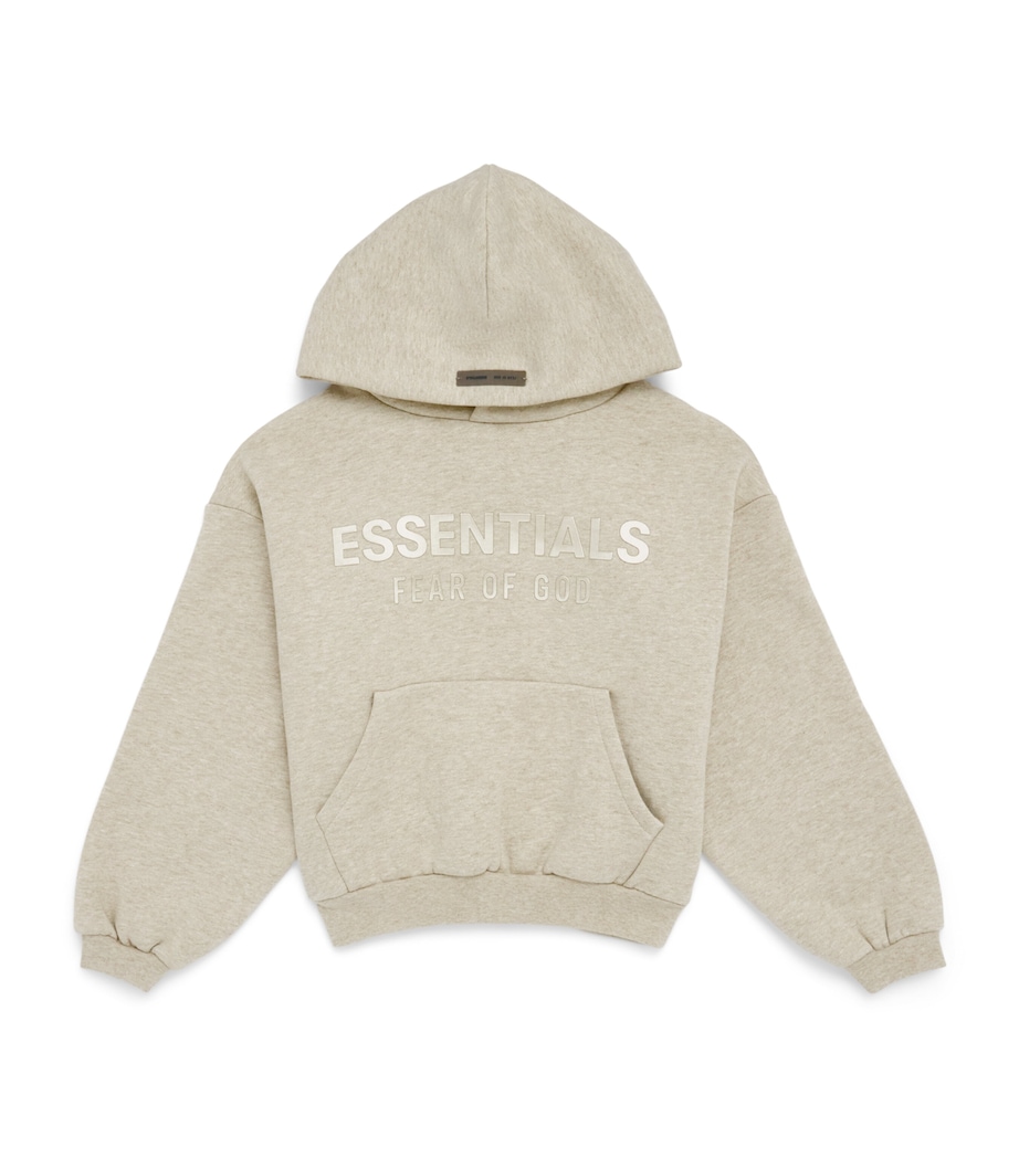 FEAR OF GOD ESSENTIALS KIDS Logo Hoodie (2-7 Years) Heather Stone Image 1