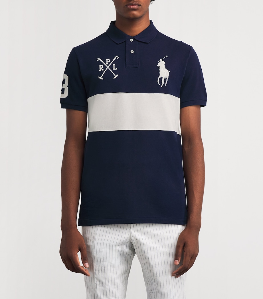 Cotton Big Polo Pony Polo Shirt NAVY Image 3