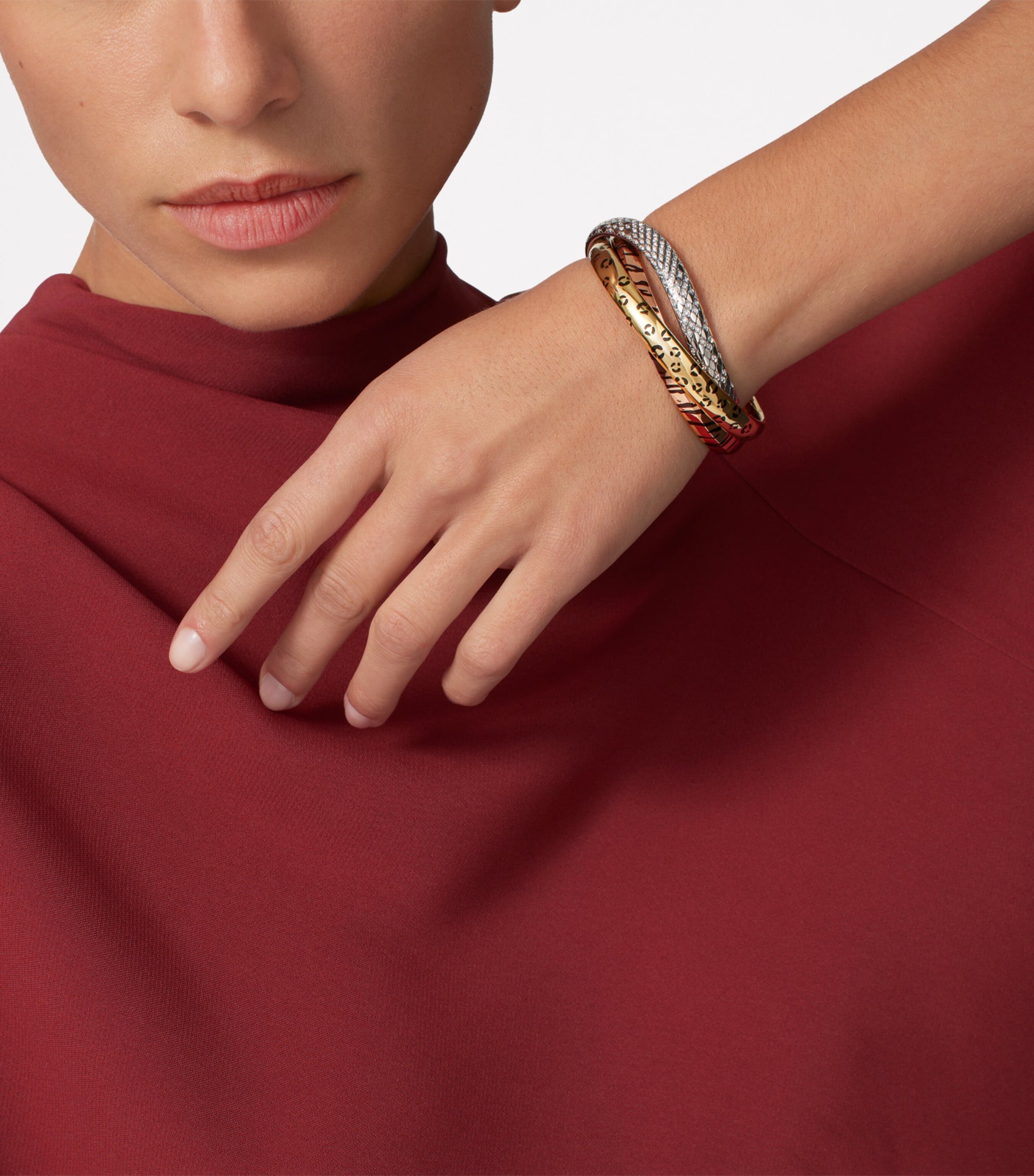 Mixed Gold and Diamond Wild Ones Trinity Bracelet MULTI Image 6