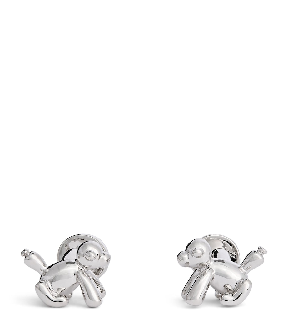 Rhodium-Plated Balloon Monkey Cufflinks SILVER Image 1