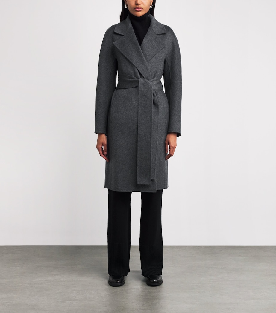 Double-Faced Wool-Cashmere Costa Coat SMOKE Image 3