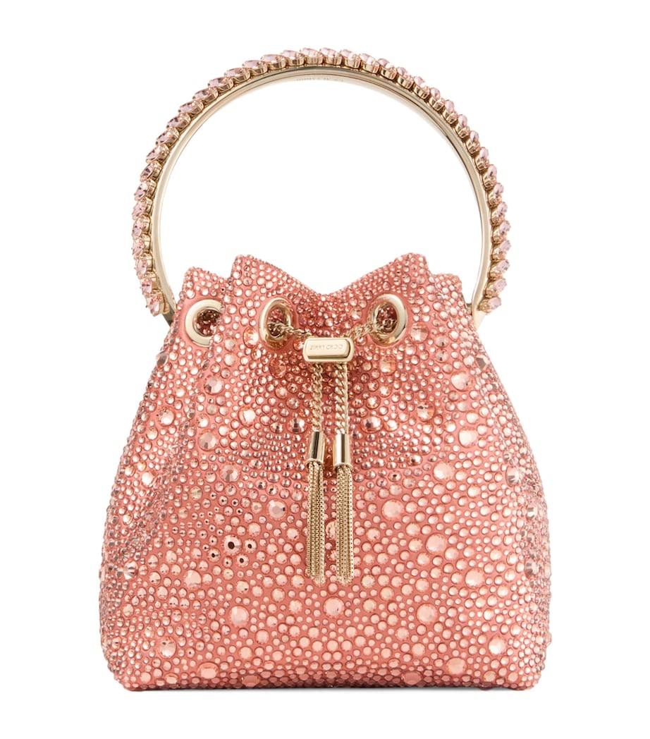 Jimmy Choo Bon Bon Embellished Top-Handle Bag Grapefruit/crystal/l Image 1