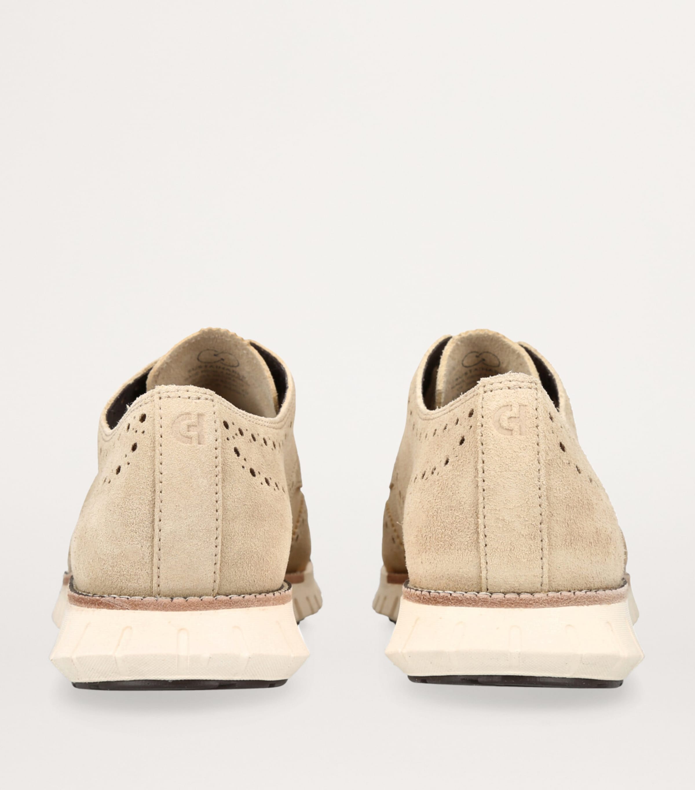 Cole Haan Suede ZERØGRAND Remastered Wingtip Oxford Shoes Beige Image 2