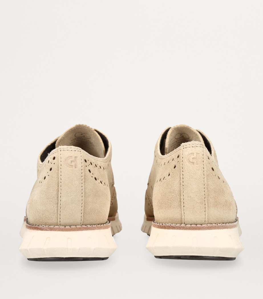 Cole Haan Suede ZERØGRAND Remastered Wingtip Oxford Shoes Beige Image 2