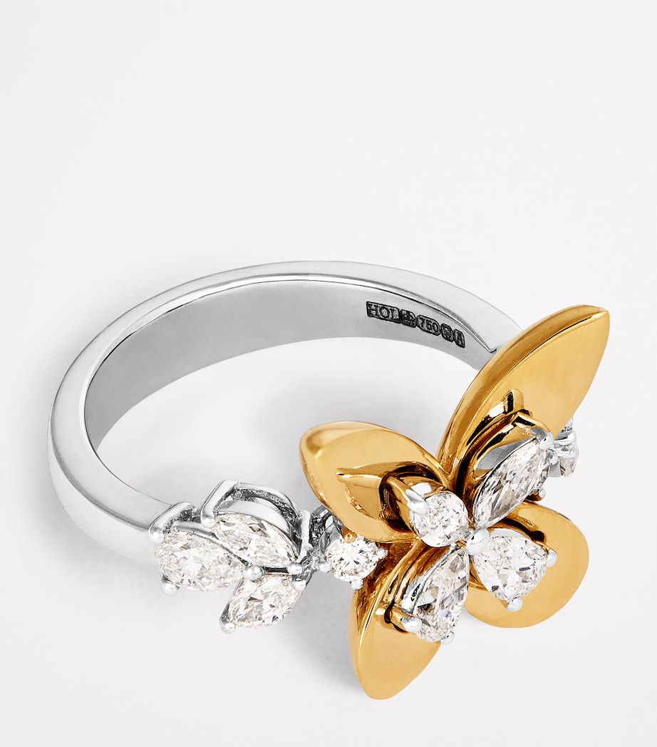 Yellow Gold and Diamond Butterfly Ring YELLOW GOLD Image 4