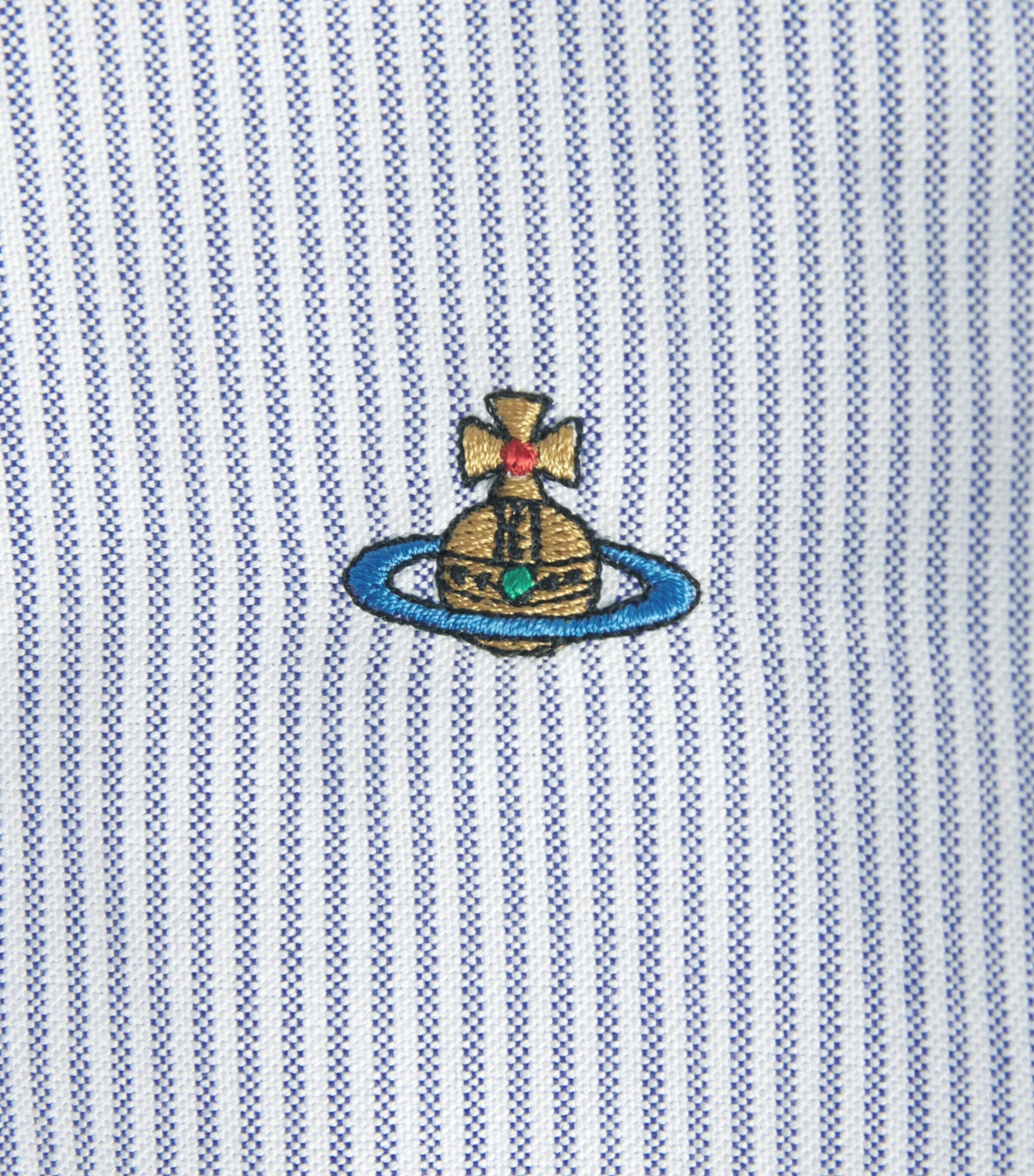 Vivienne Westwood Mens Organic Cotton Two-Button Krall Shirt Ink Stripe Image 6