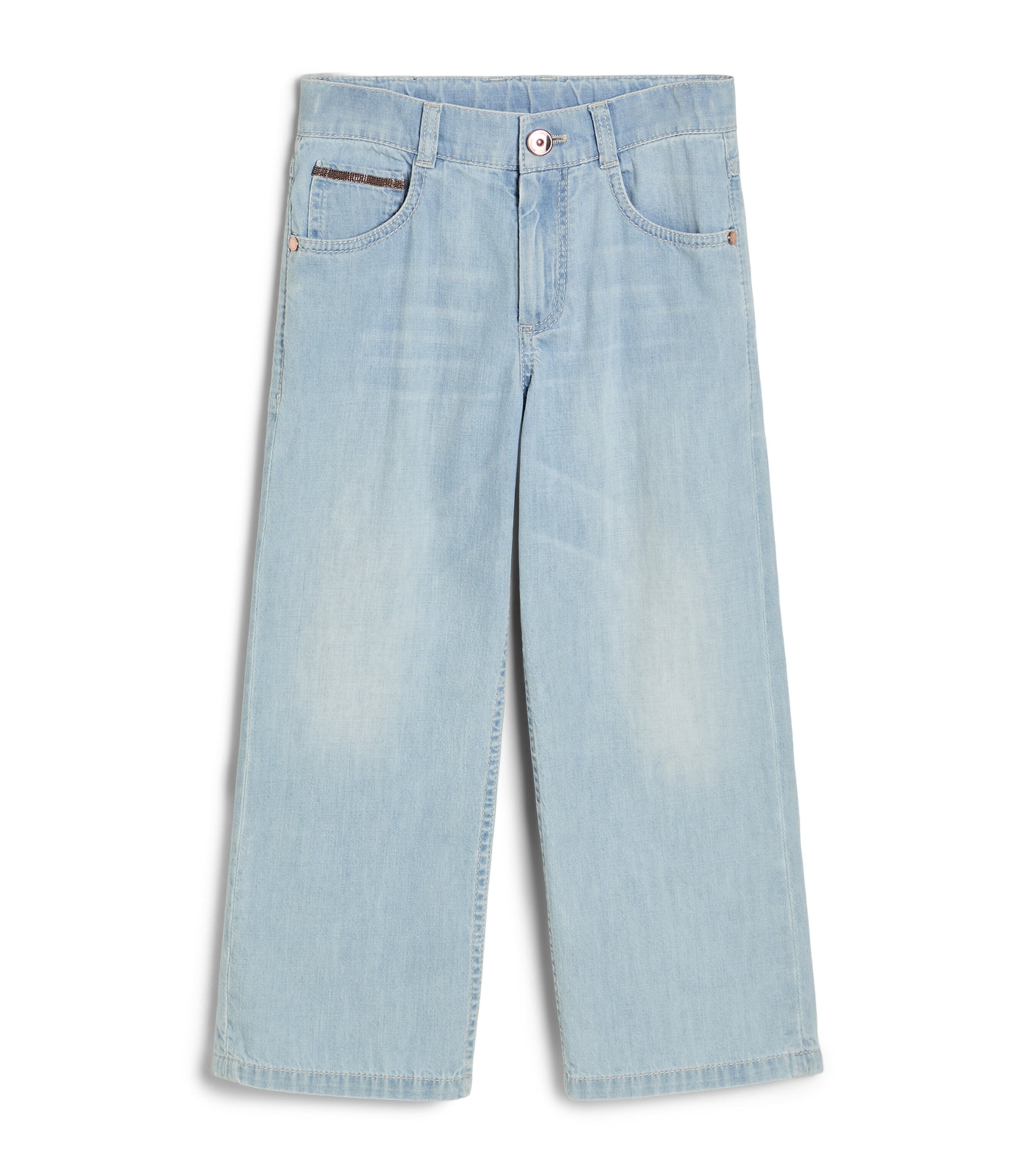 Brunello Cucinelli Kids Embellished Straight Jeans (4-6 Years) Image 1