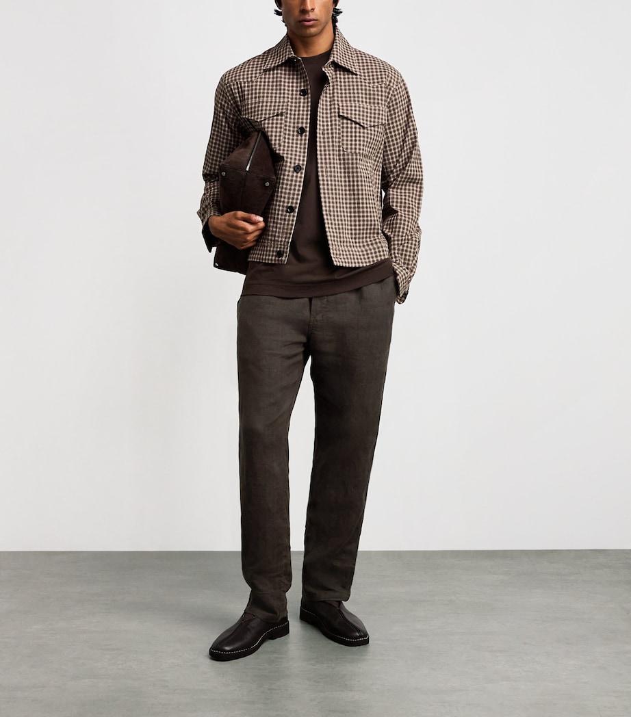 Samsøe Samsøe Mens Linen Sajabari Straight Trousers Turkish Coffee Image 2