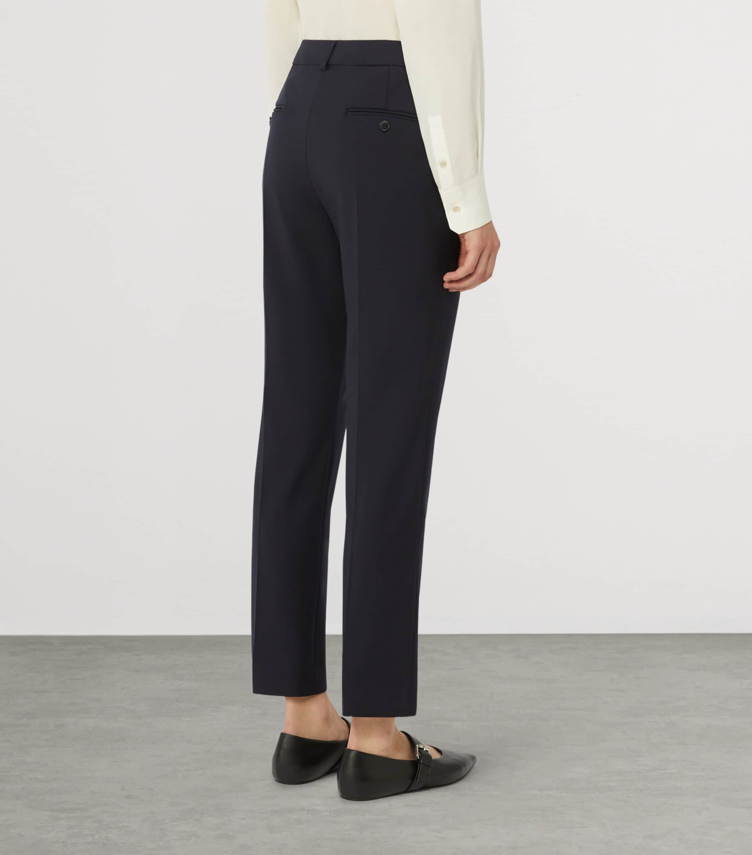 Ankle-Length Cigarette Trousers NAVY Image 4