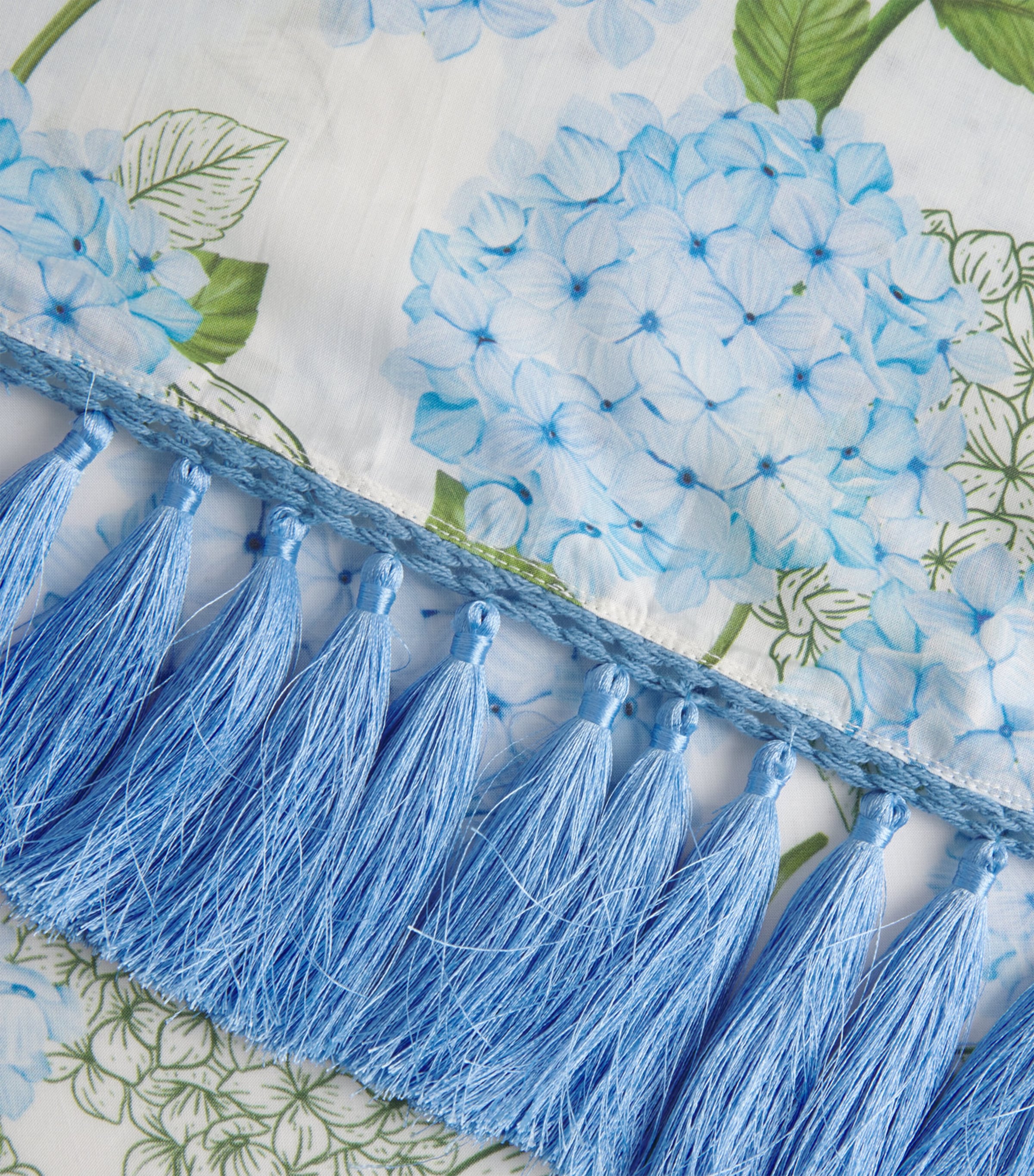 Verandah Womens Tassel-Trim Hydrangea Pareo Iv & Blue Hydr Sml Image 6