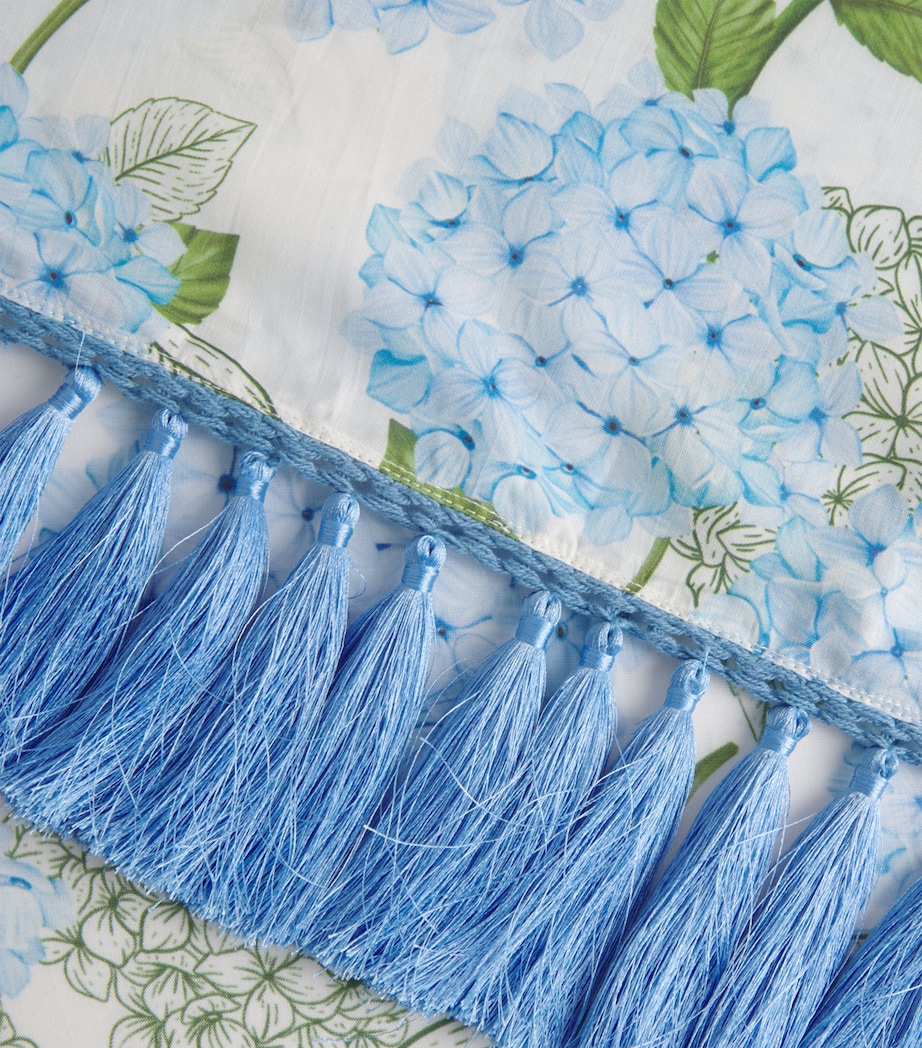 Verandah Womens Tassel-Trim Hydrangea Pareo Iv & Blue Hydr Sml Image 6