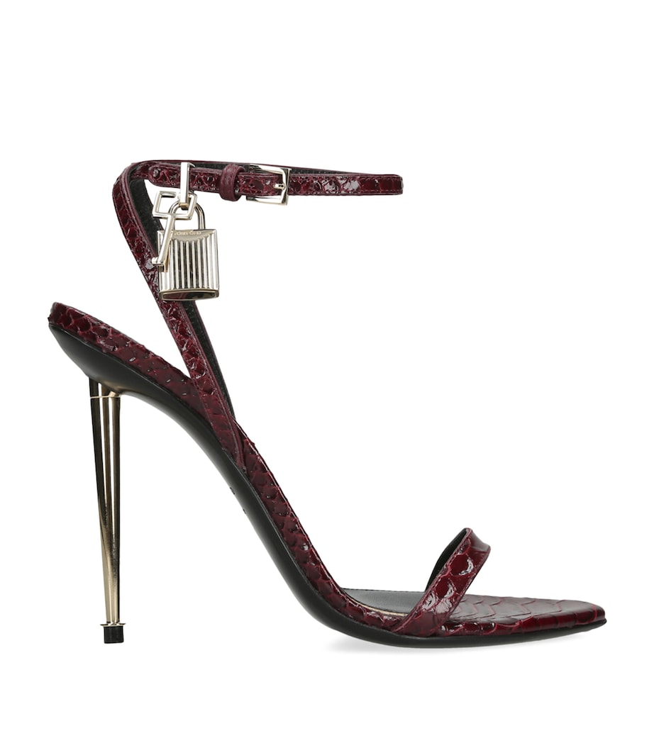 TOM FORD Leather Padlock Sandals 105 Red/dark Image 1