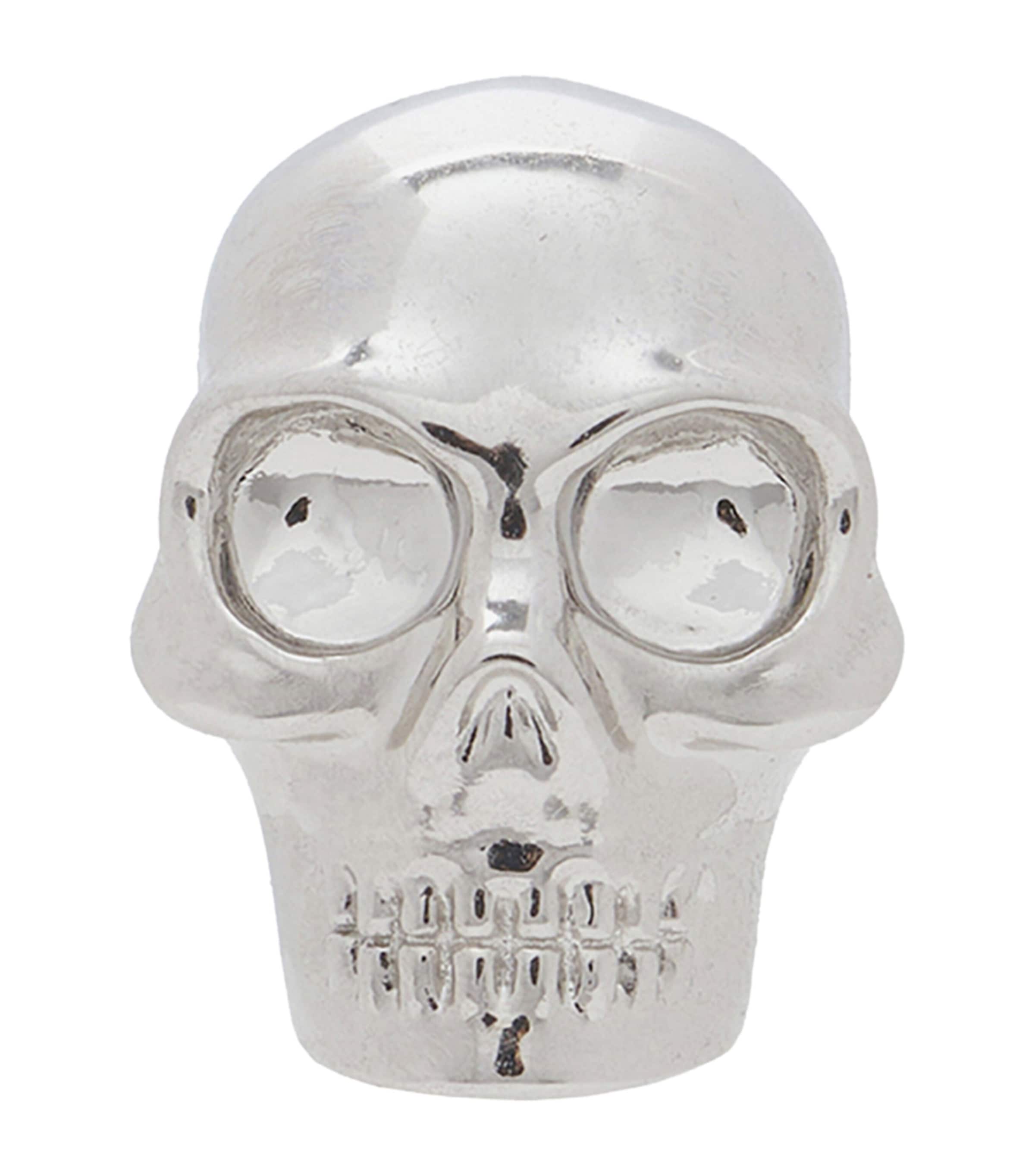 Alexander Mcqueen Palladium-plated Skull Stud Earrings In Neutral