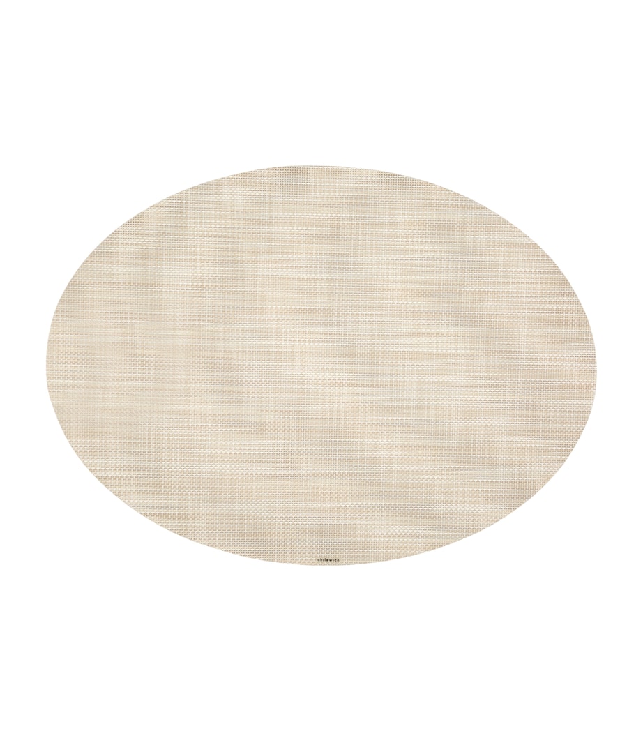 Mini Basketweave Oval Placemat BEIGE Image 1