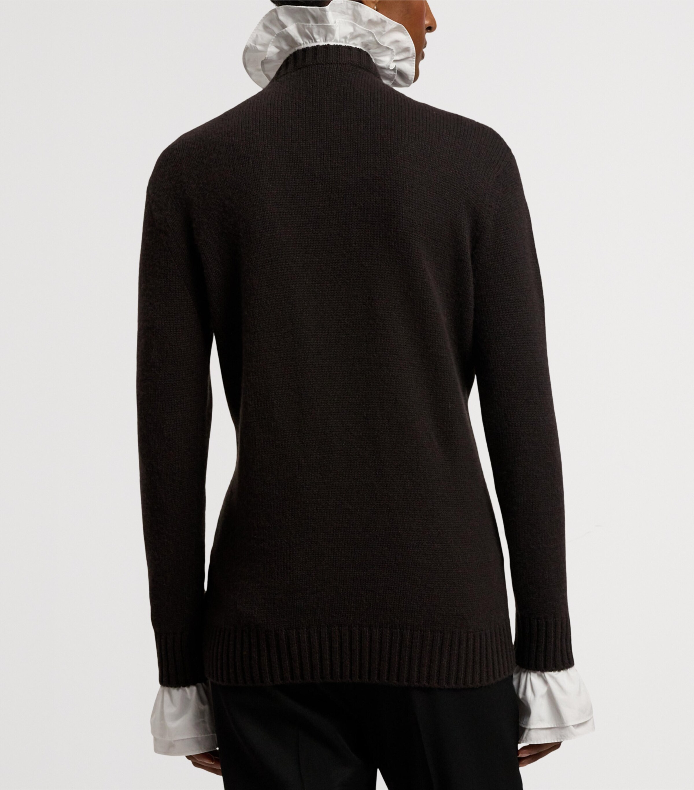 Cashmere Fall Polo Bear Sweater DARK BROWN Image 8