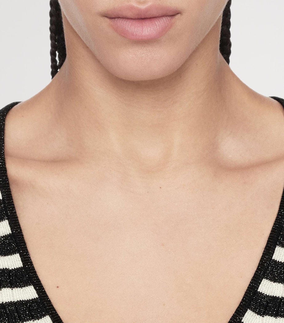 AllSaints Womens Wool-Blend Stripe Kay Sweater Black/chalk White Image 8