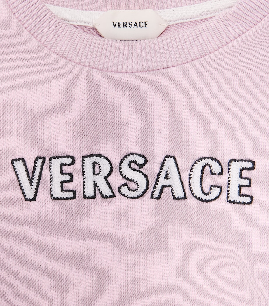 Versace Kids Cotton Embroidered Logo Sweatshirt (6-36 Months) Image 4