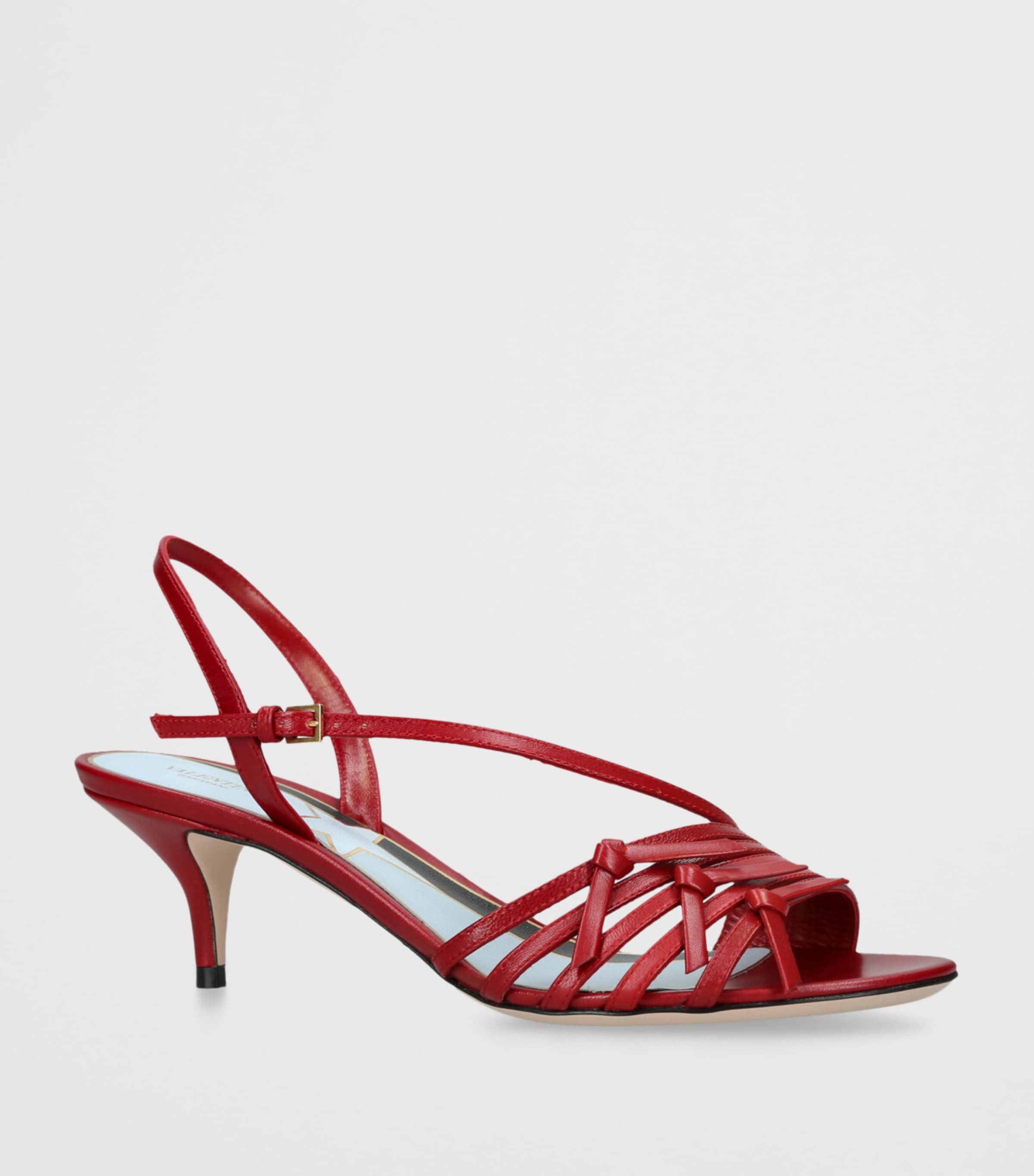 Valentino Garavani Leather Nodine Heeled Sandals 55 Red Image 3